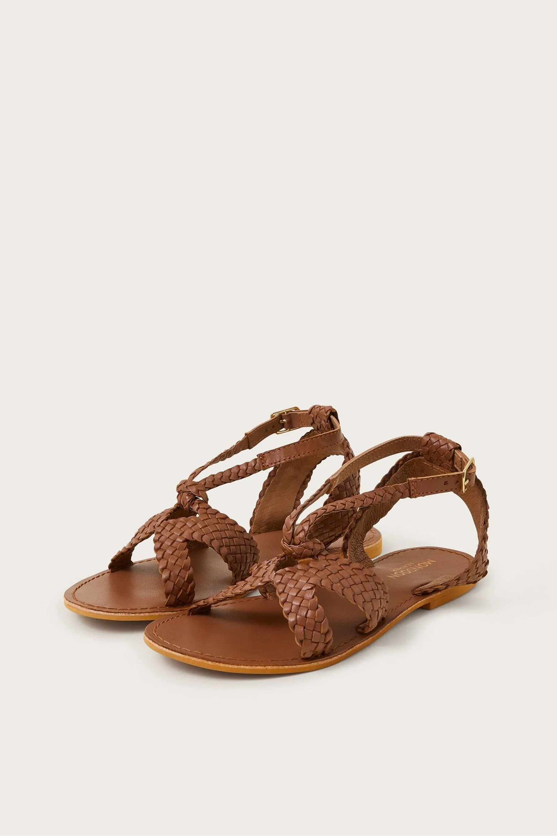 Monsoon - Sandali in pelle intrecciata