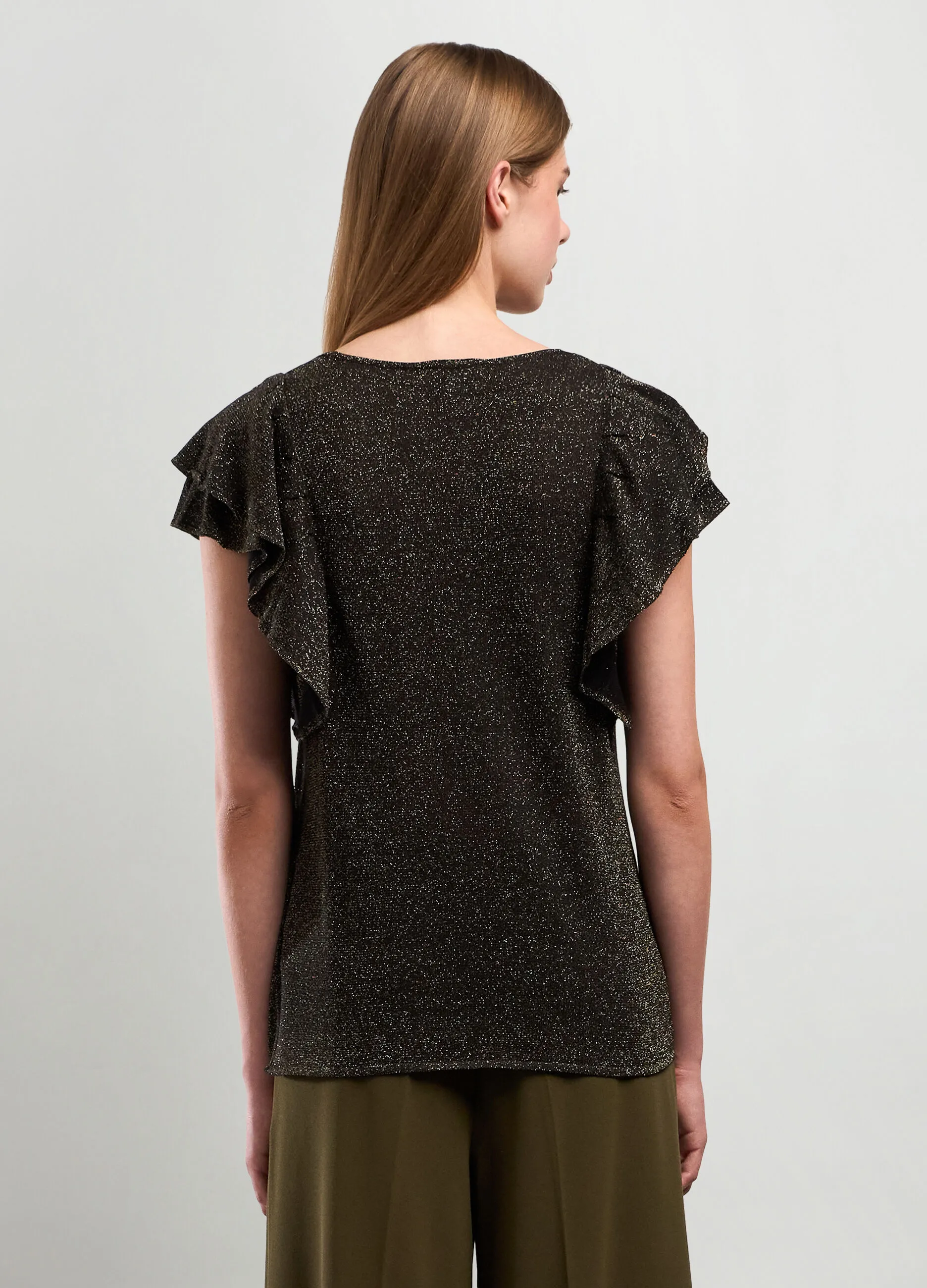 NICE & CHIC  T-shirt in misto viscosa e filo lurex donna