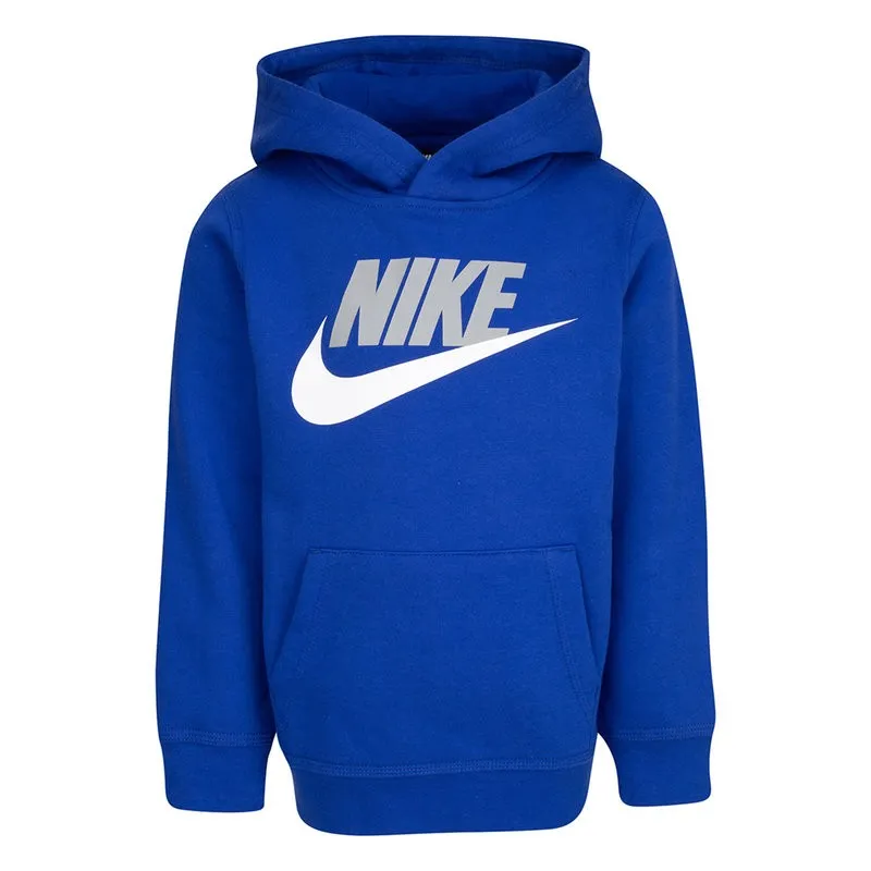Nike Junior Club Hbr Po Felpa Capp Blu Royal Stampa Baby Bimbo