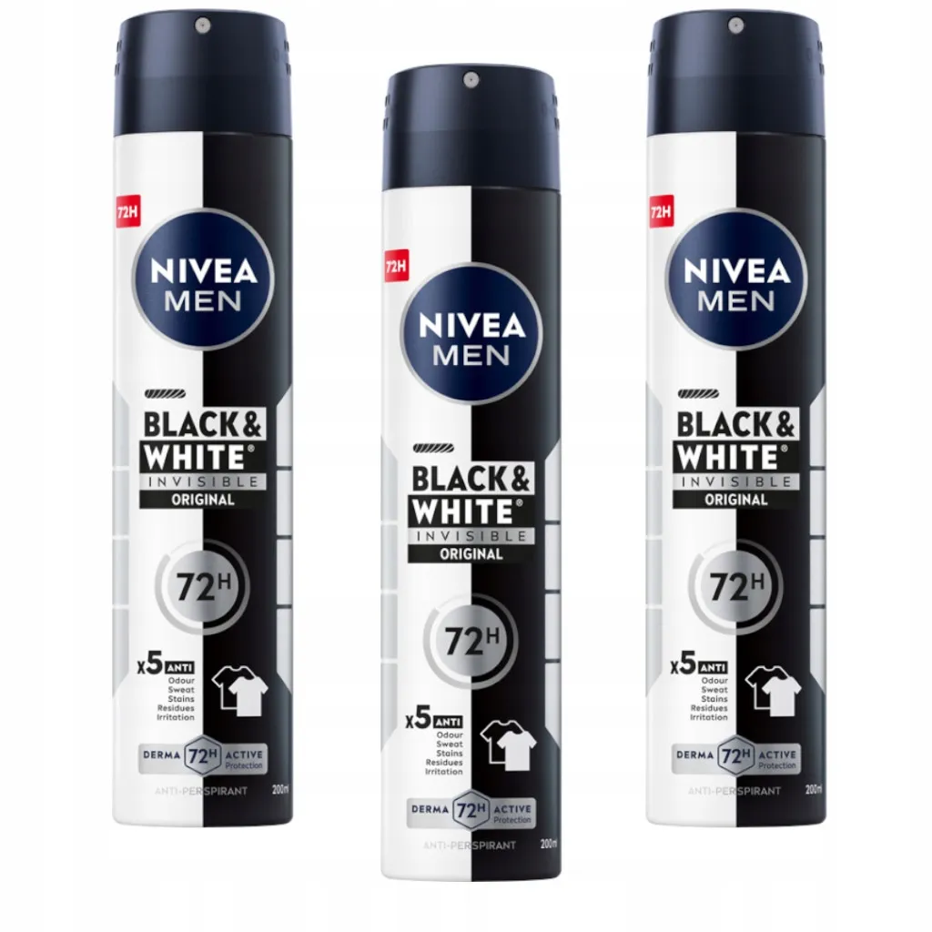 Nivea Men Nero Bianco 200 ml x 3 antitraspiranti - WWW.KAMEN