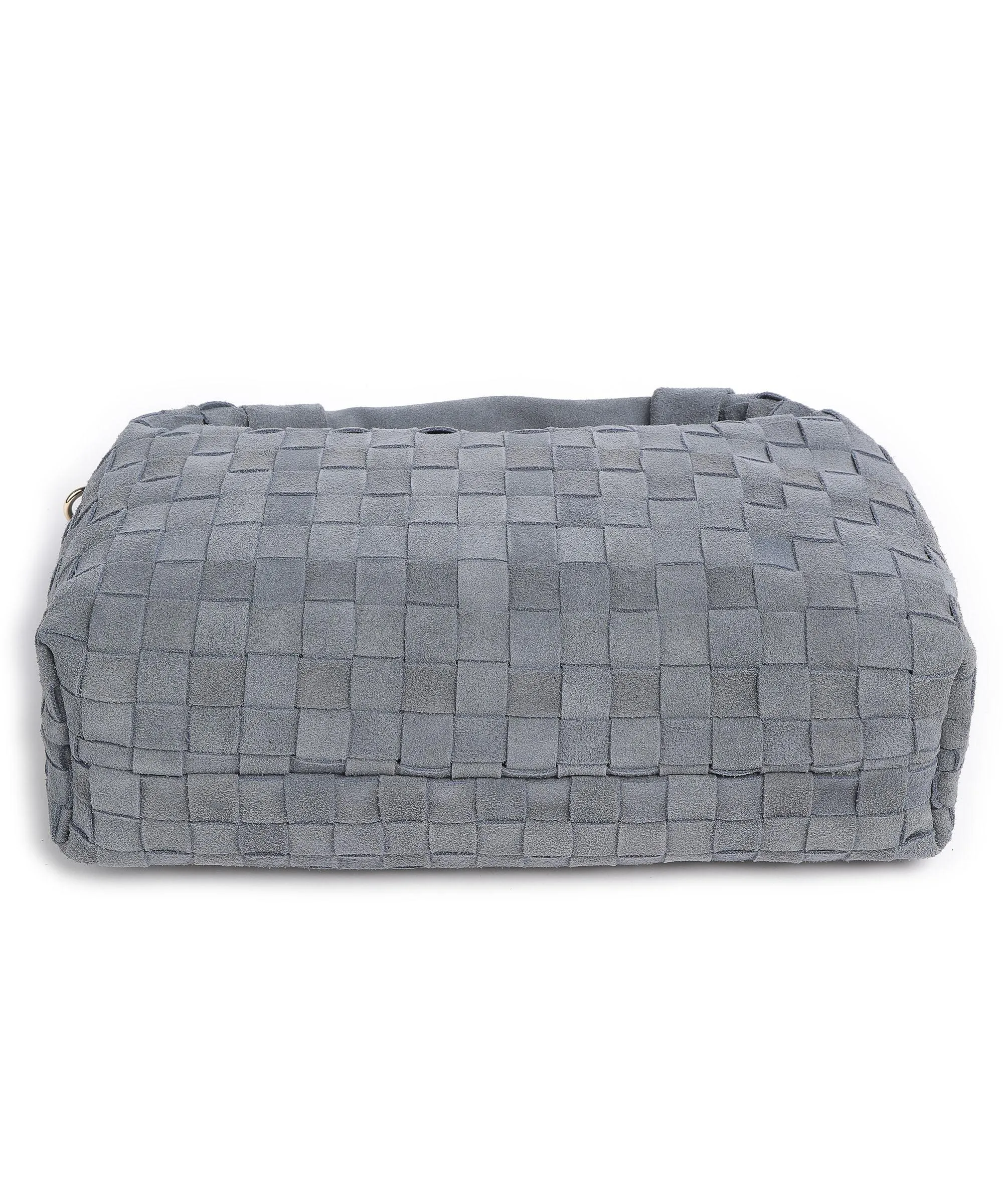  Núnoo Braided Dandy Borsa a mano pelle ruvida grigio  