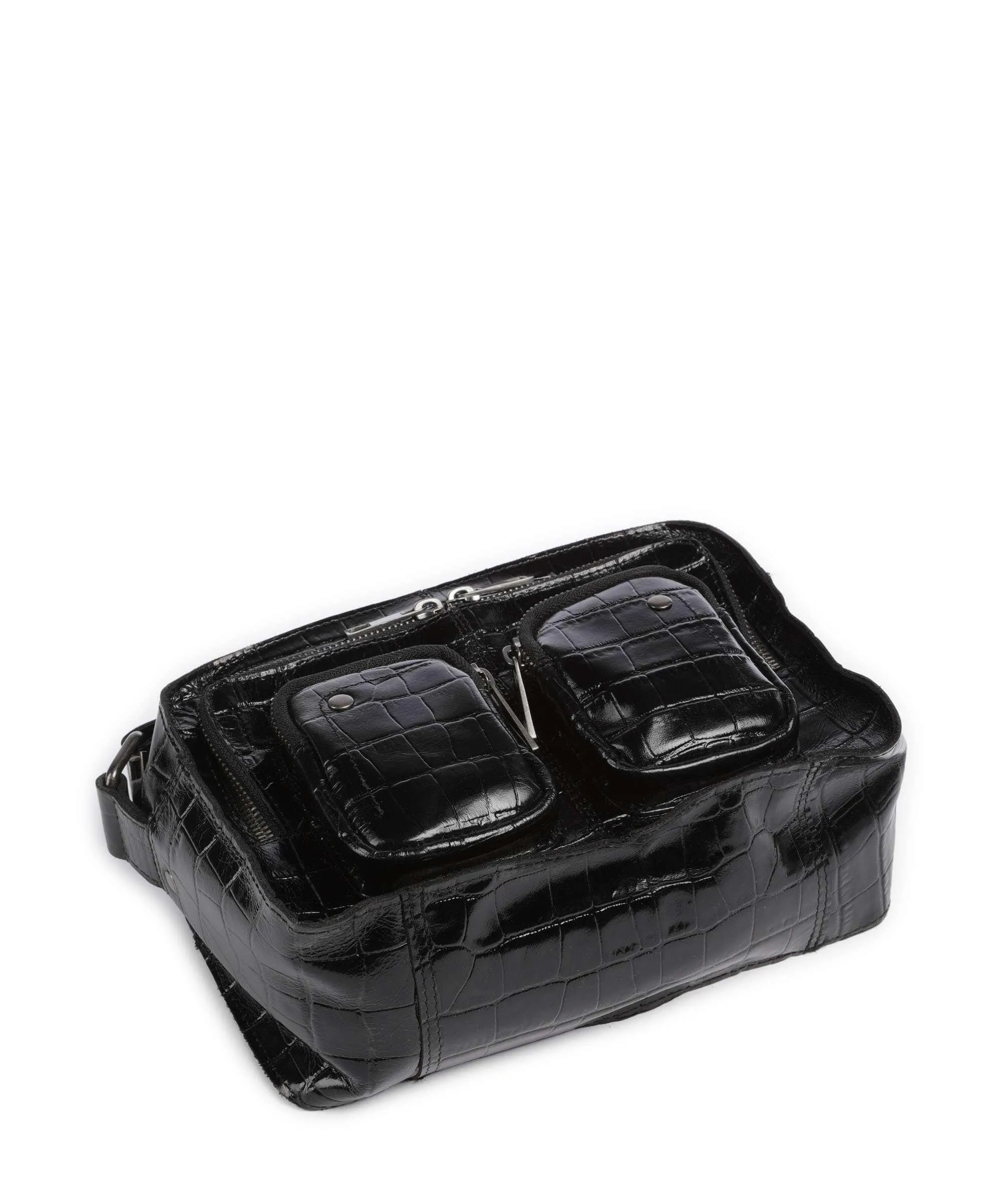  Núnoo Texas Ellie Borsa a spalla pelle in rilievo nero  