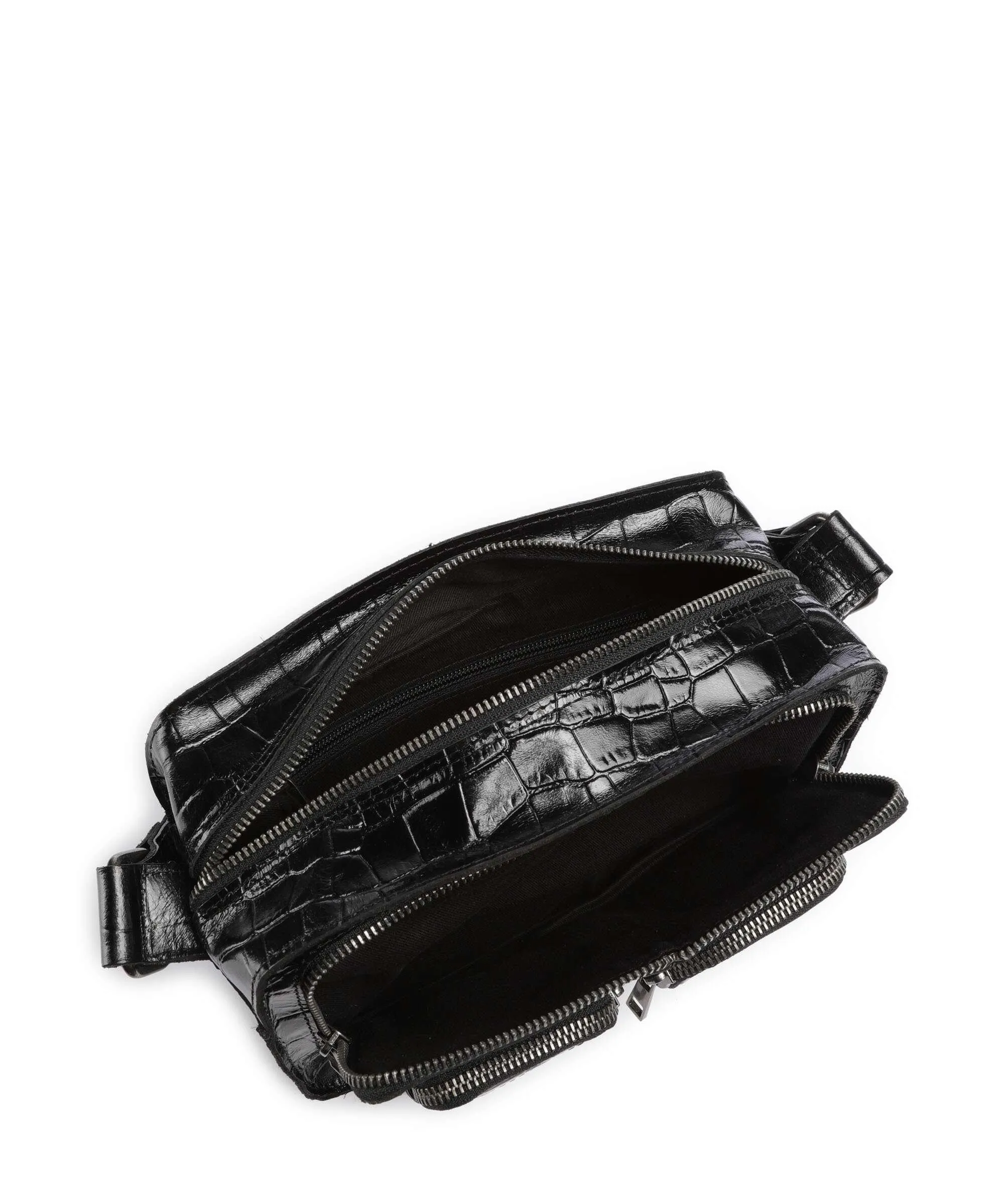  Núnoo Texas Ellie Borsa a spalla pelle in rilievo nero  