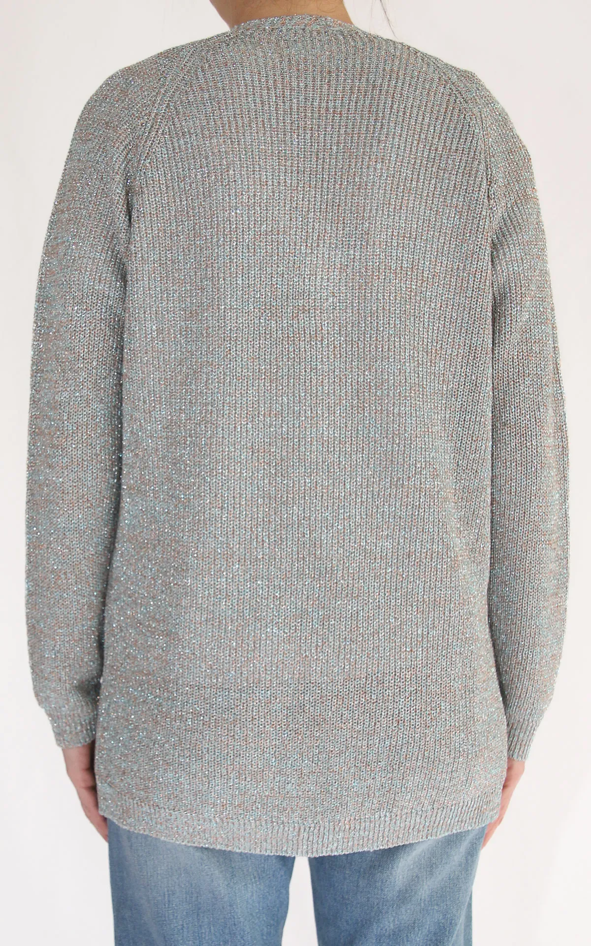 Off-on – Cardigan lurex – Turchese