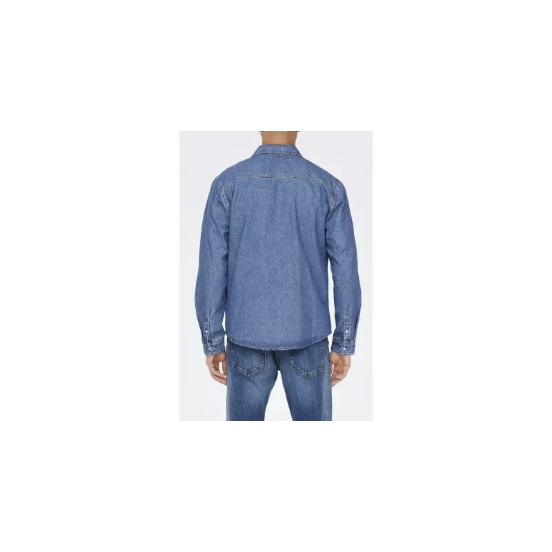 Only & Sons Onsbane 3247 Dnm Shirt Noos Camicia Jeans Medium Blue Denim Uomo
