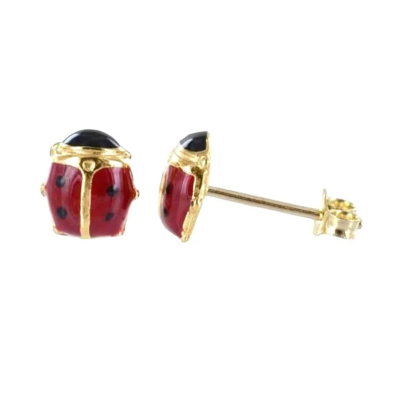 ORECCHINI COCCINELLA IN ORO GIALLO 18 KT