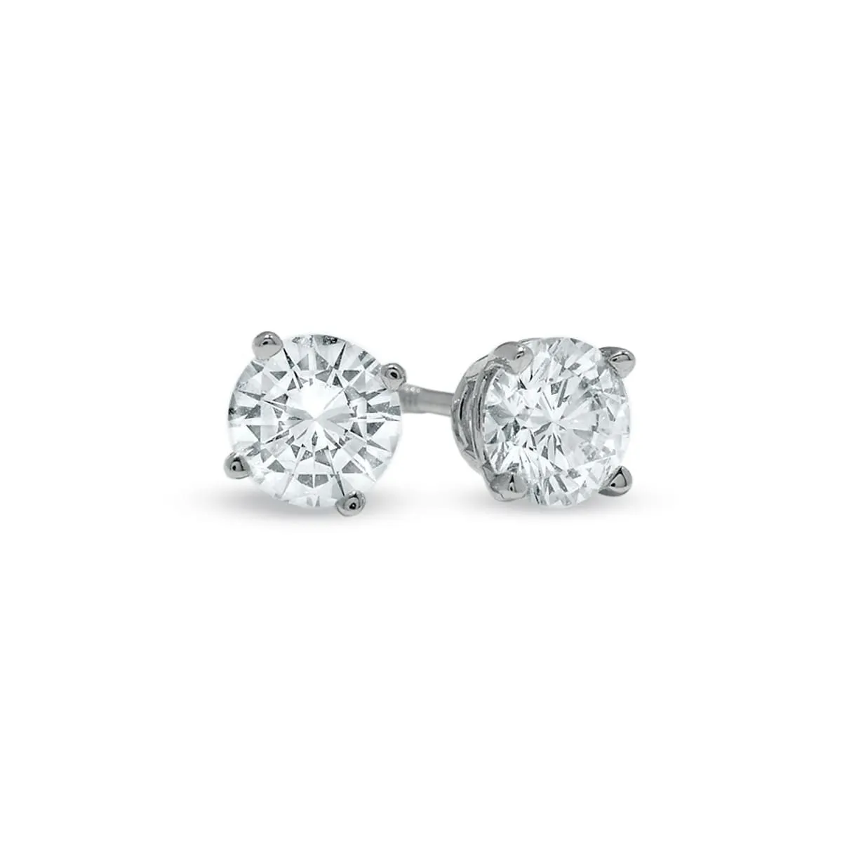Orecchini Modello Stroili con Diamanti 1 carato in Oro Bianco 18k