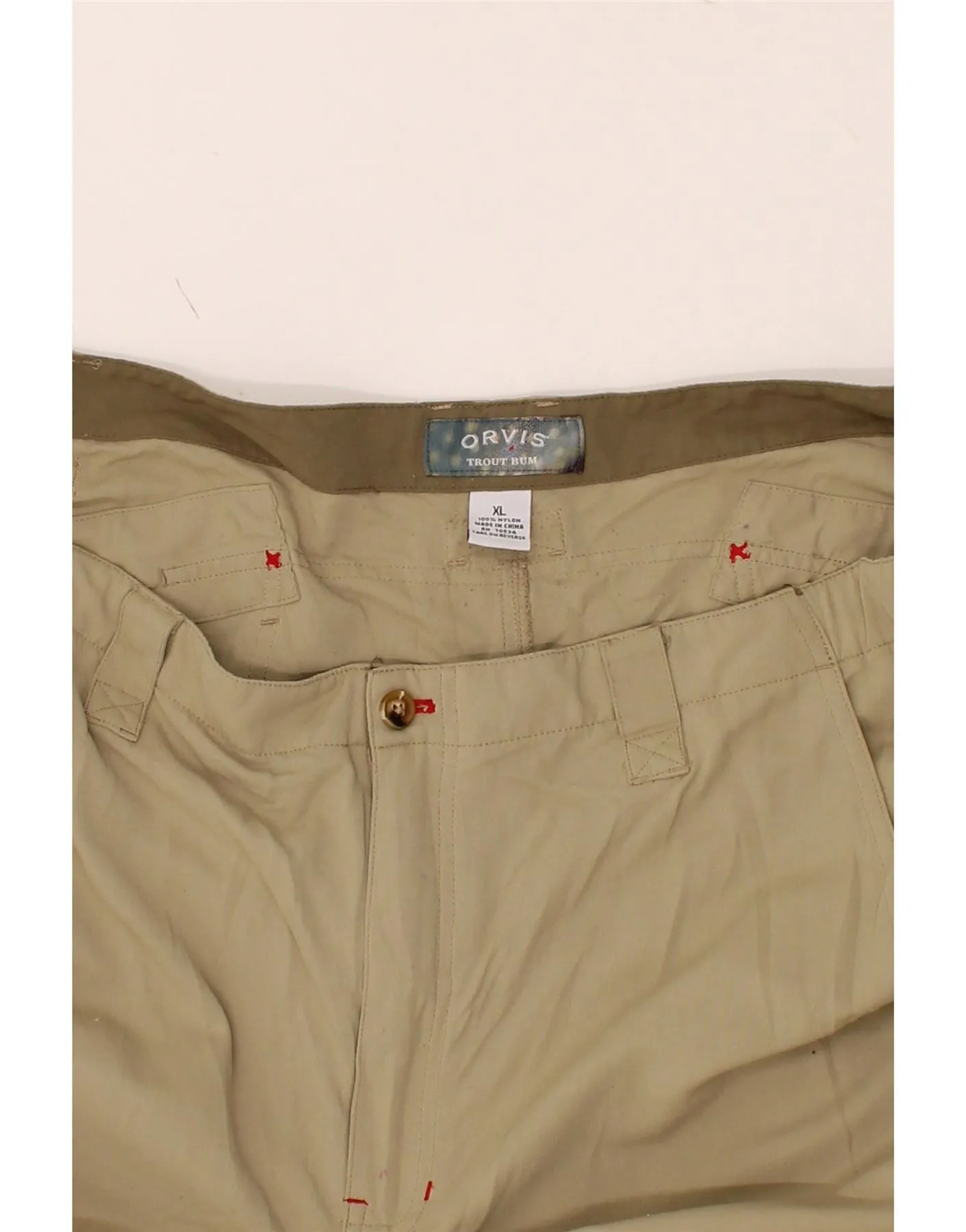 ORVIS Mens Straight Chino Trousers XL W40 L30 Beige Nylon
