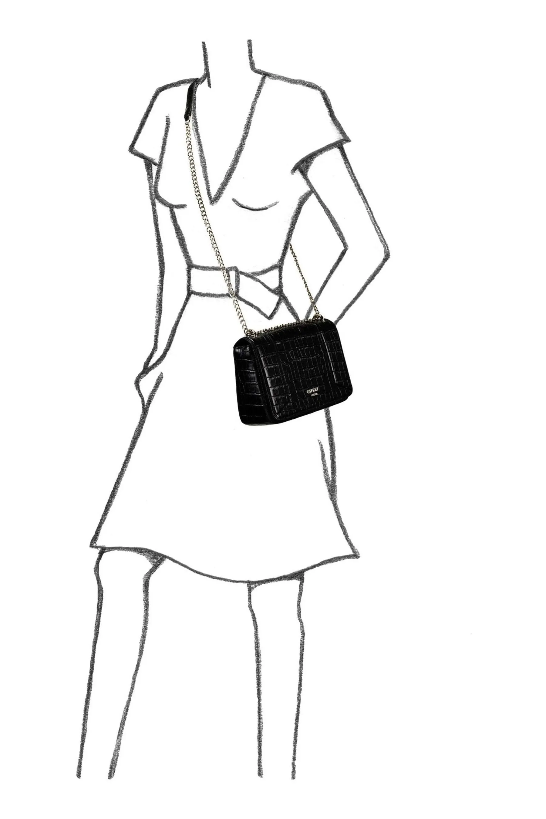 OSPREY LONDON - Eloise - Borsa a tracolla in pelle double-face