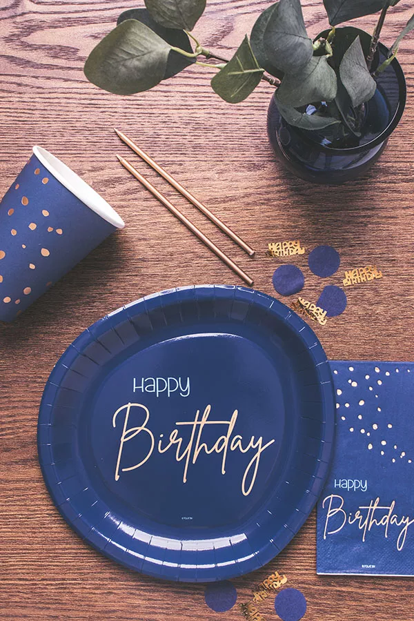 Palloncino foil 80 ° compleanno Elegante blu