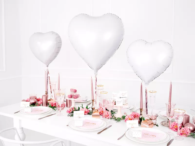 Palloncino foil Herzilein bianco 61cm