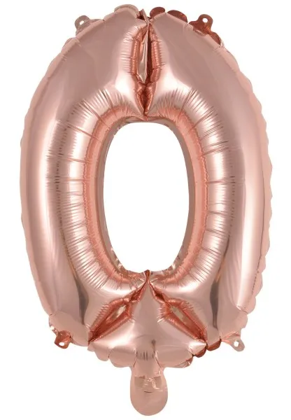 Palloncino numero 0 oro rosa 40 cm