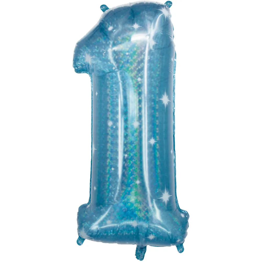 Palloncino numero 1 verde acqua 1,01m
