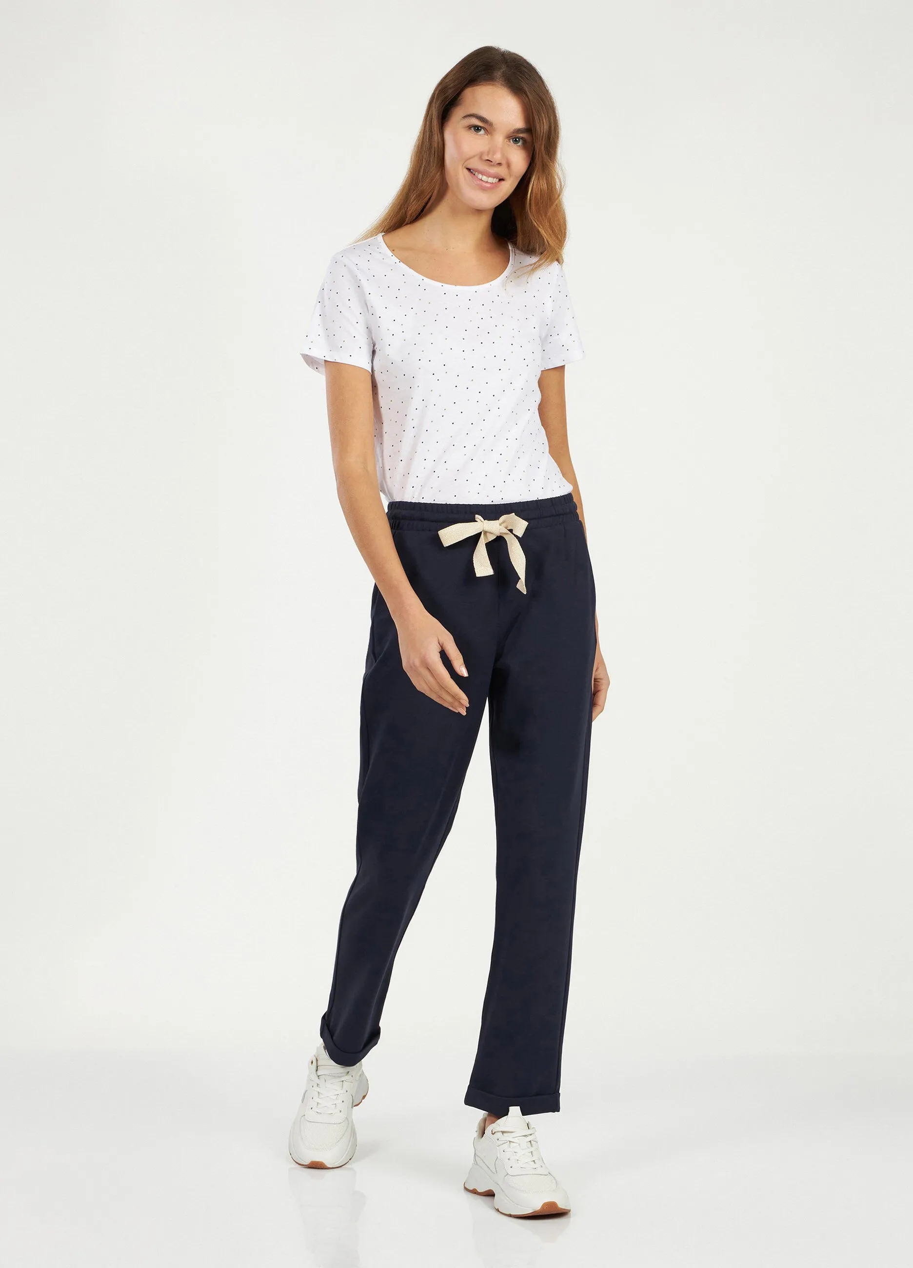 Pantalone a vita alta in misto viscosa