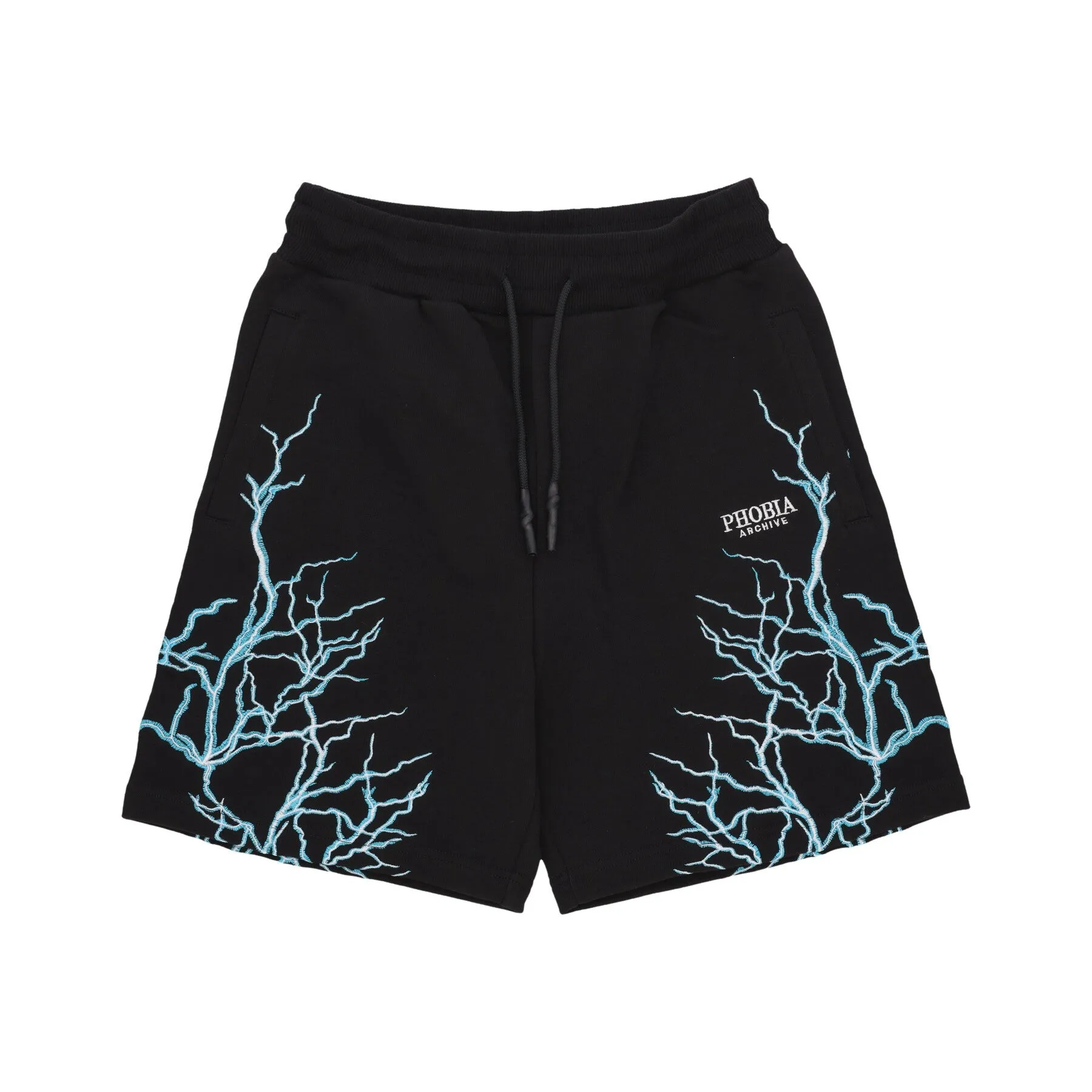 Pantalone Corto Tuta Uomo Lightning Shorts Black/lightblue