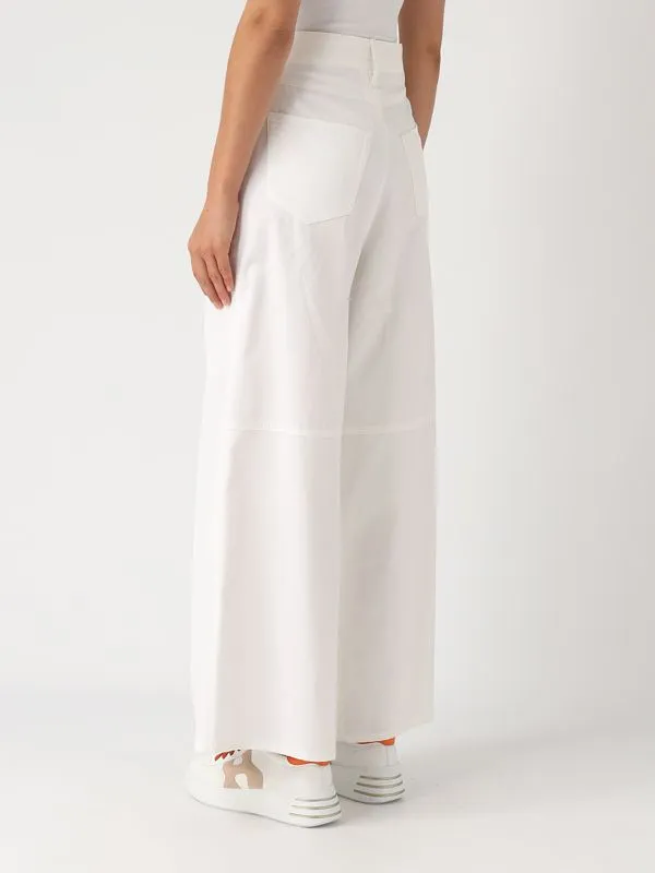 Pantalone donna S Max Mara Vincent in cotone Bianco