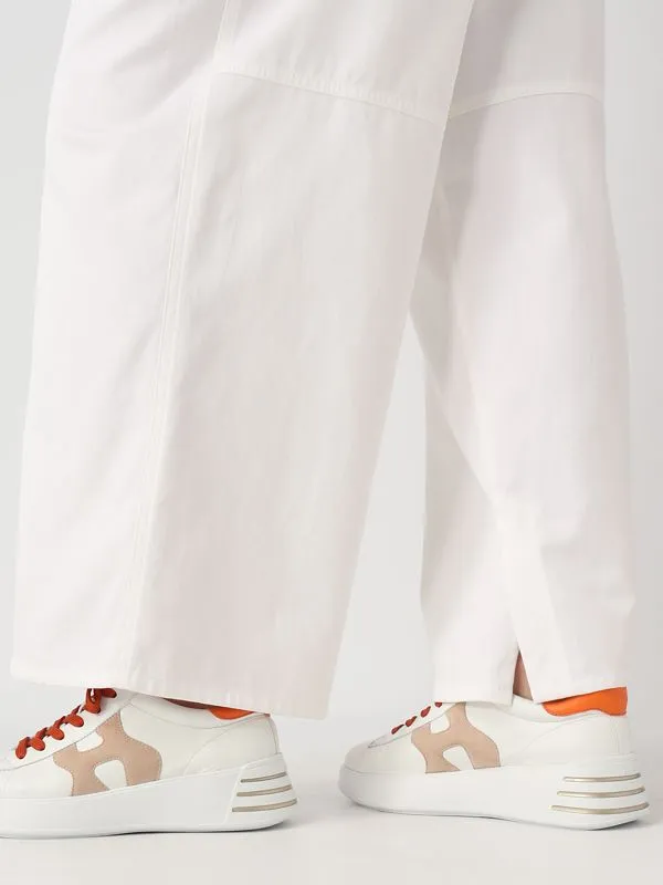 Pantalone donna S Max Mara Vincent in cotone Bianco