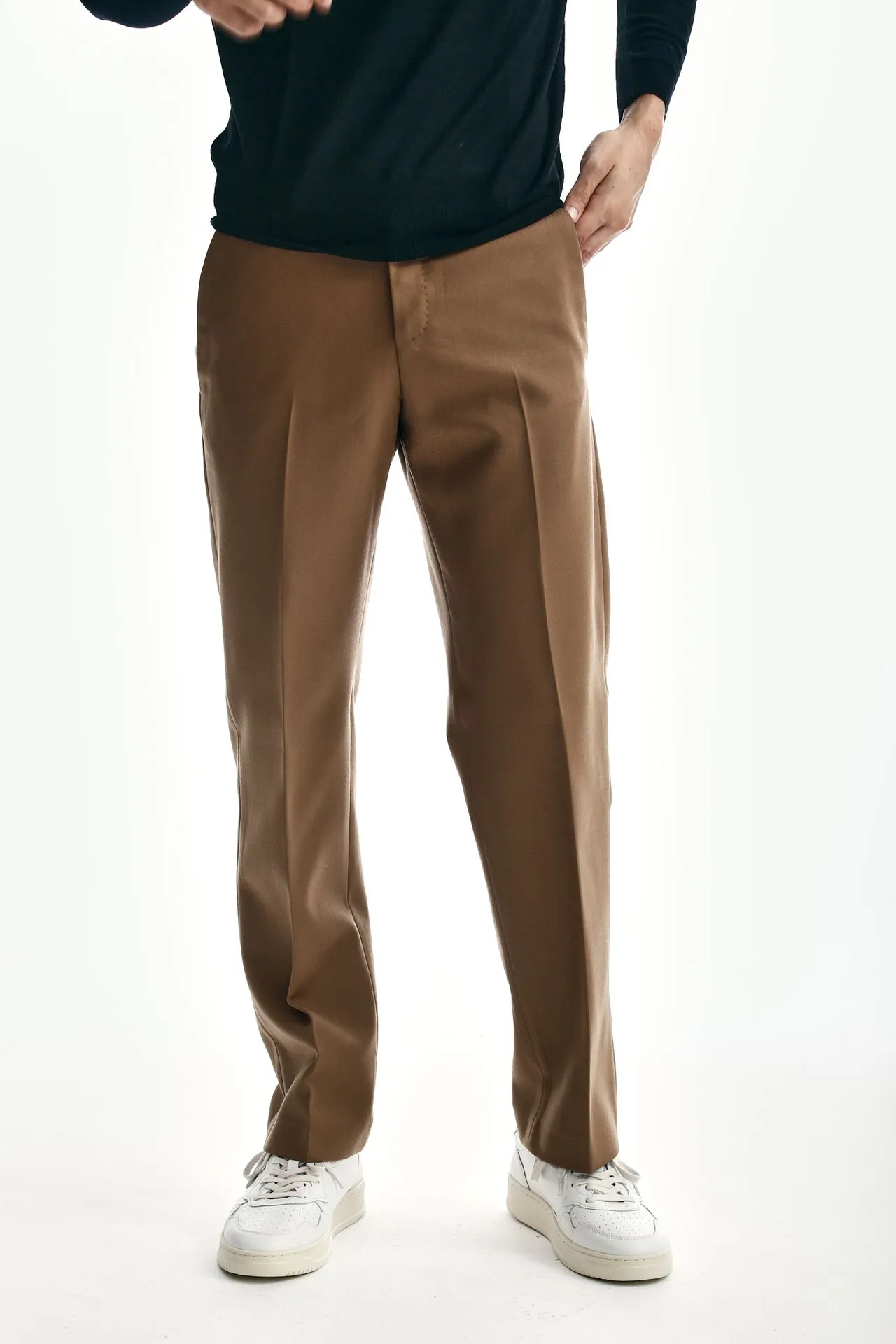 Pantalone EDGE-MICHAEL in lana bruciato 