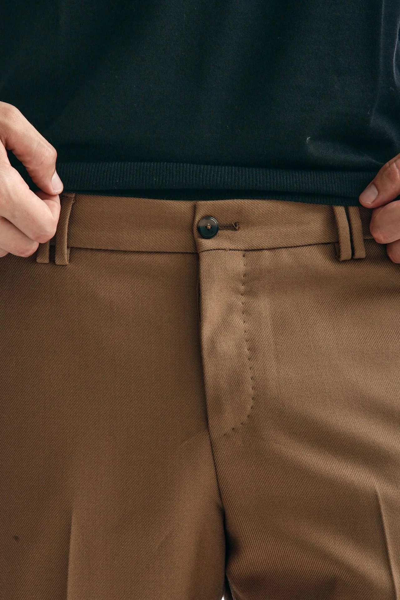 Pantalone EDGE-MICHAEL in lana bruciato 