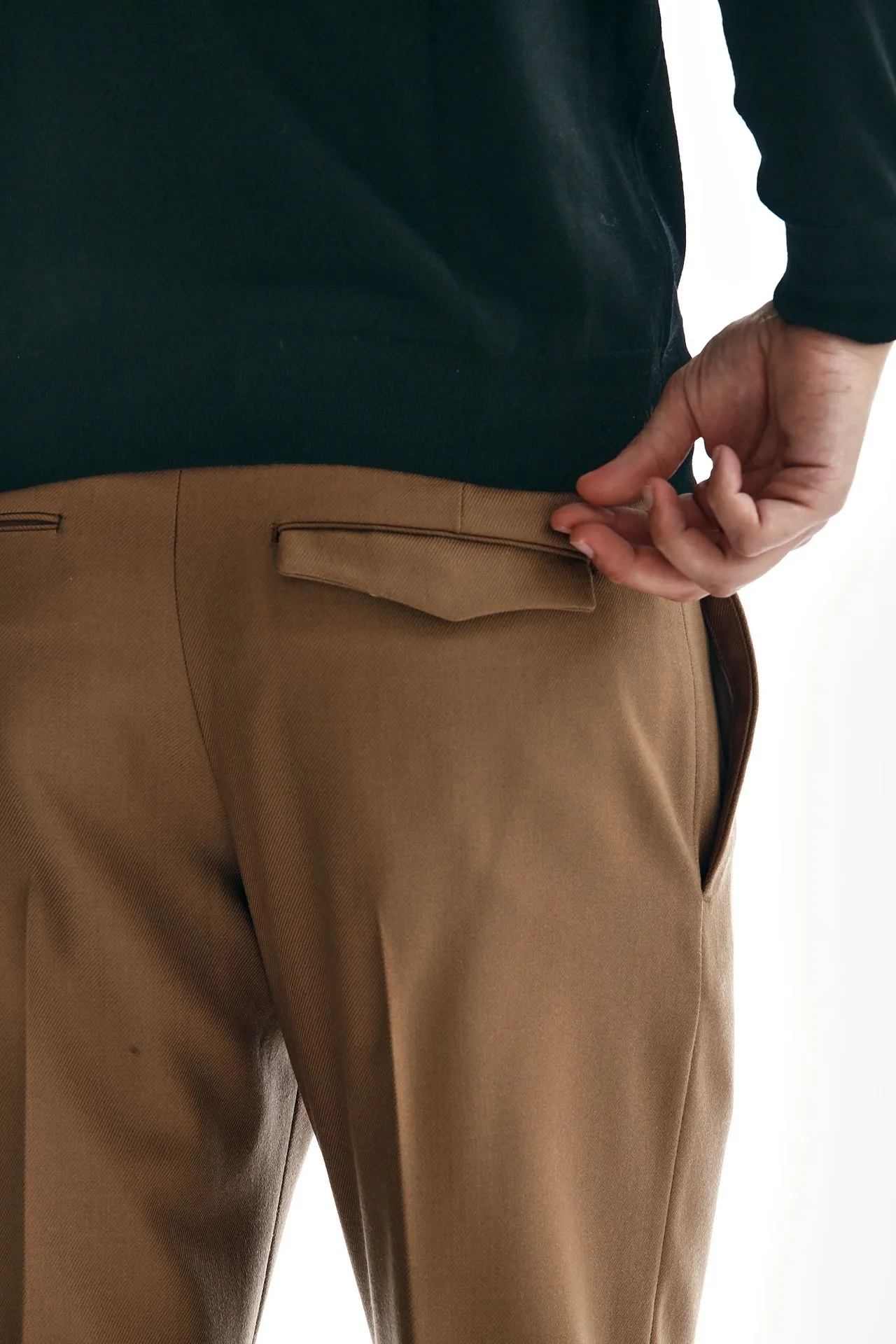 Pantalone EDGE-MICHAEL in lana bruciato 