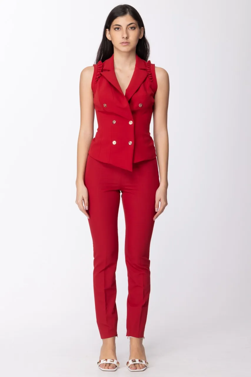 Pantaloni a vita alta BLOODY RED