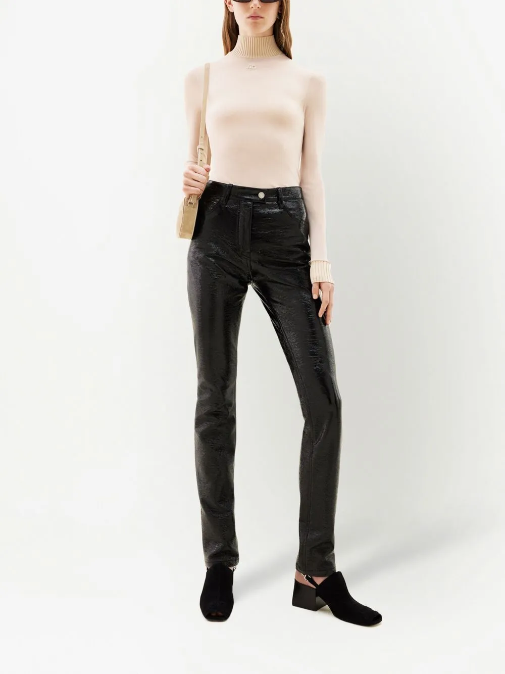 Pantaloni a vita alta in nero - donna