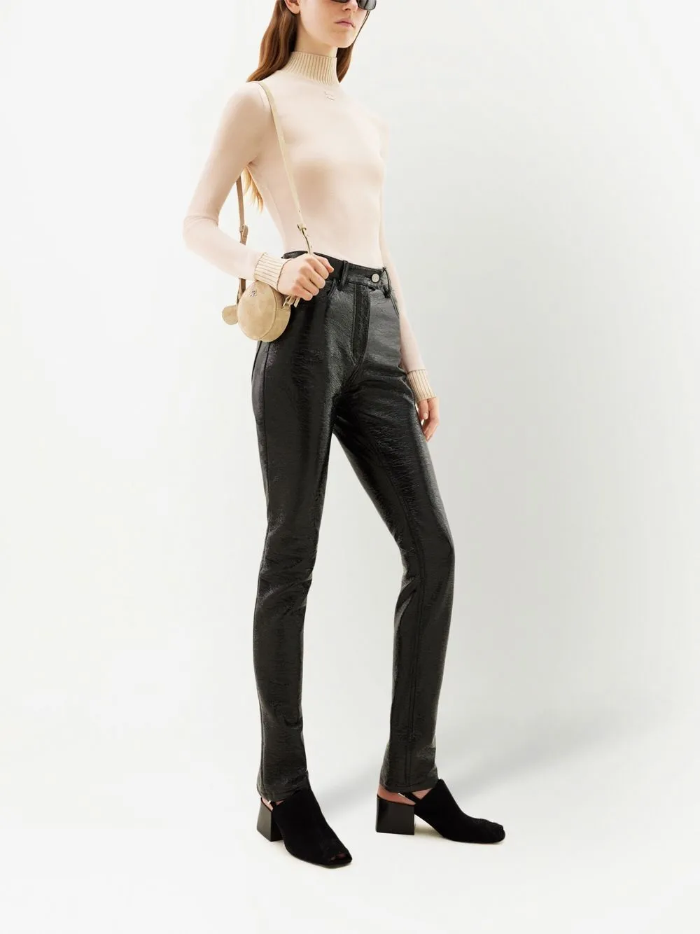 Pantaloni a vita alta in nero - donna