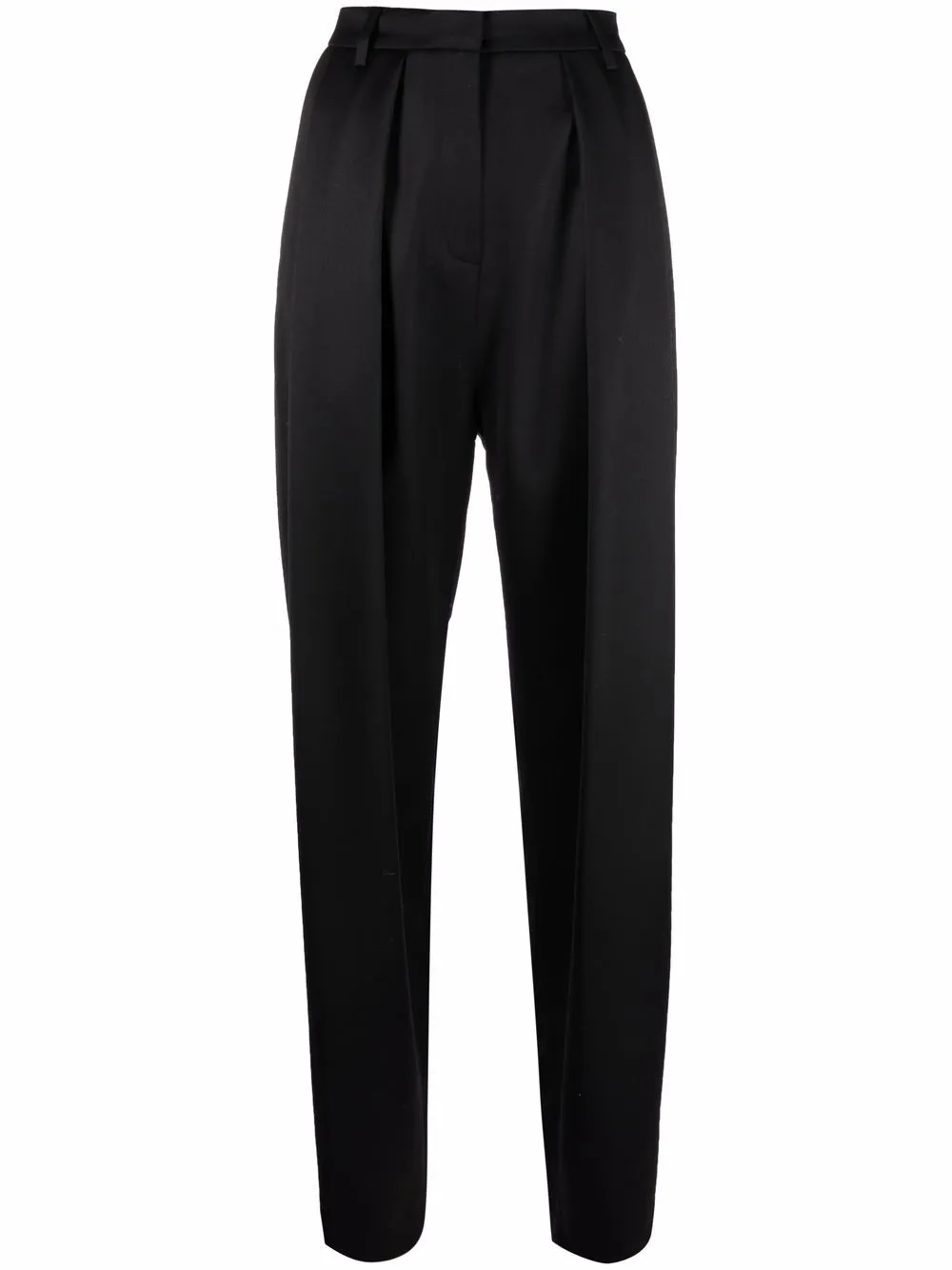 Pantaloni affusolati a vita alta in nero - donna