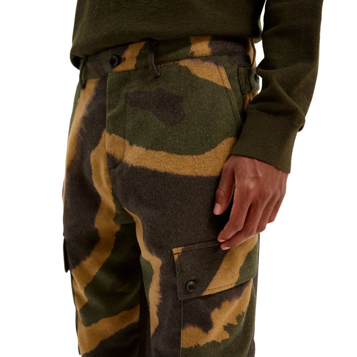 Pantaloni Cargo Regular Tapered Fit, Verde