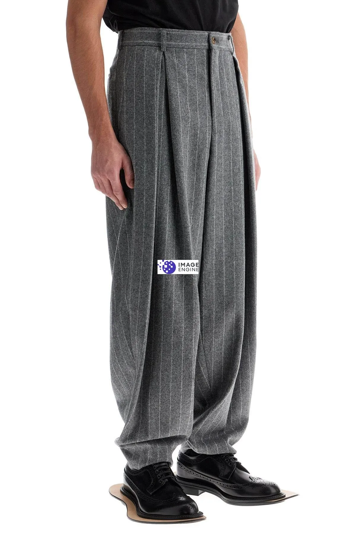 Pantaloni gessati in lana