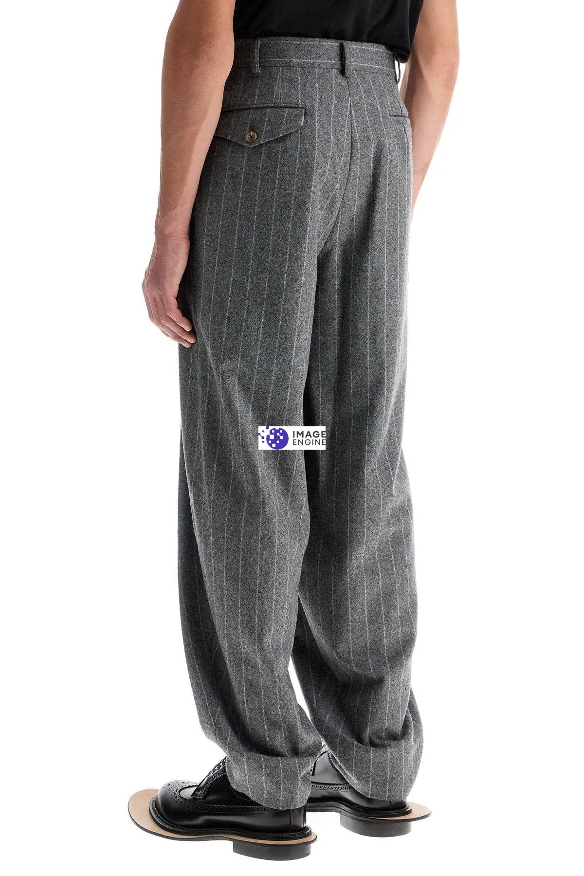 Pantaloni gessati in lana