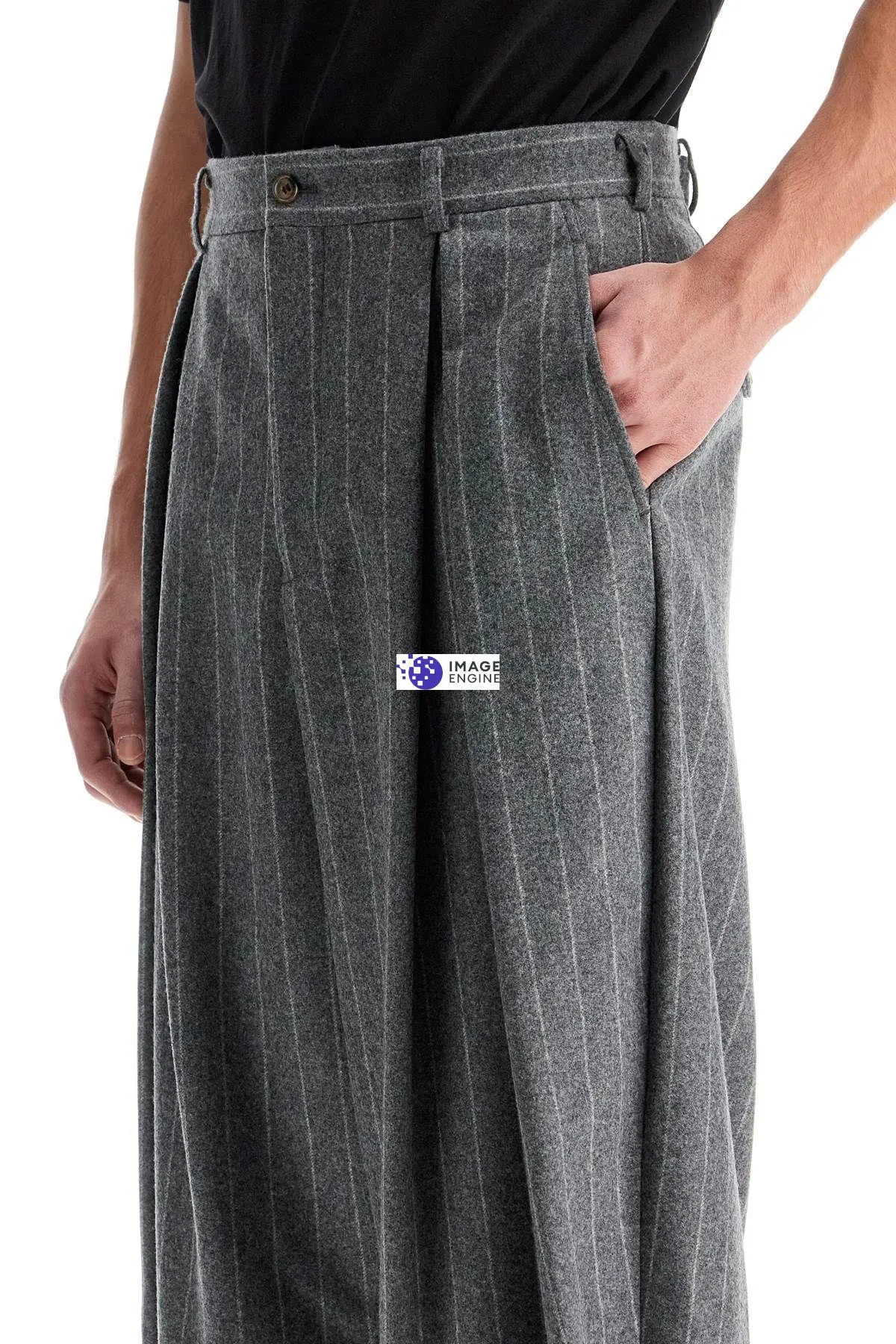 Pantaloni gessati in lana