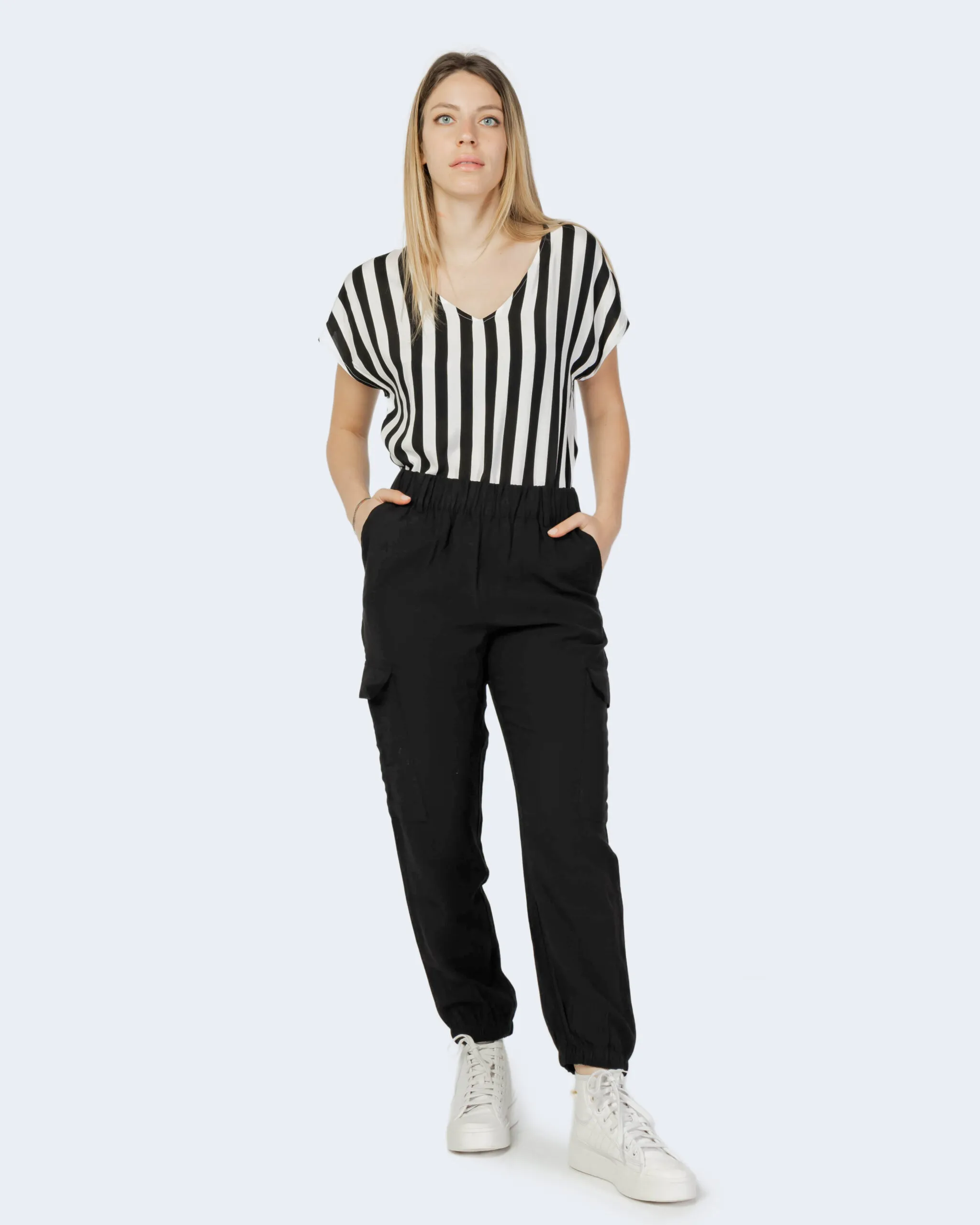 Pantaloni Jacqueline de Yong jdyolli mw cargo pant wvn Nero