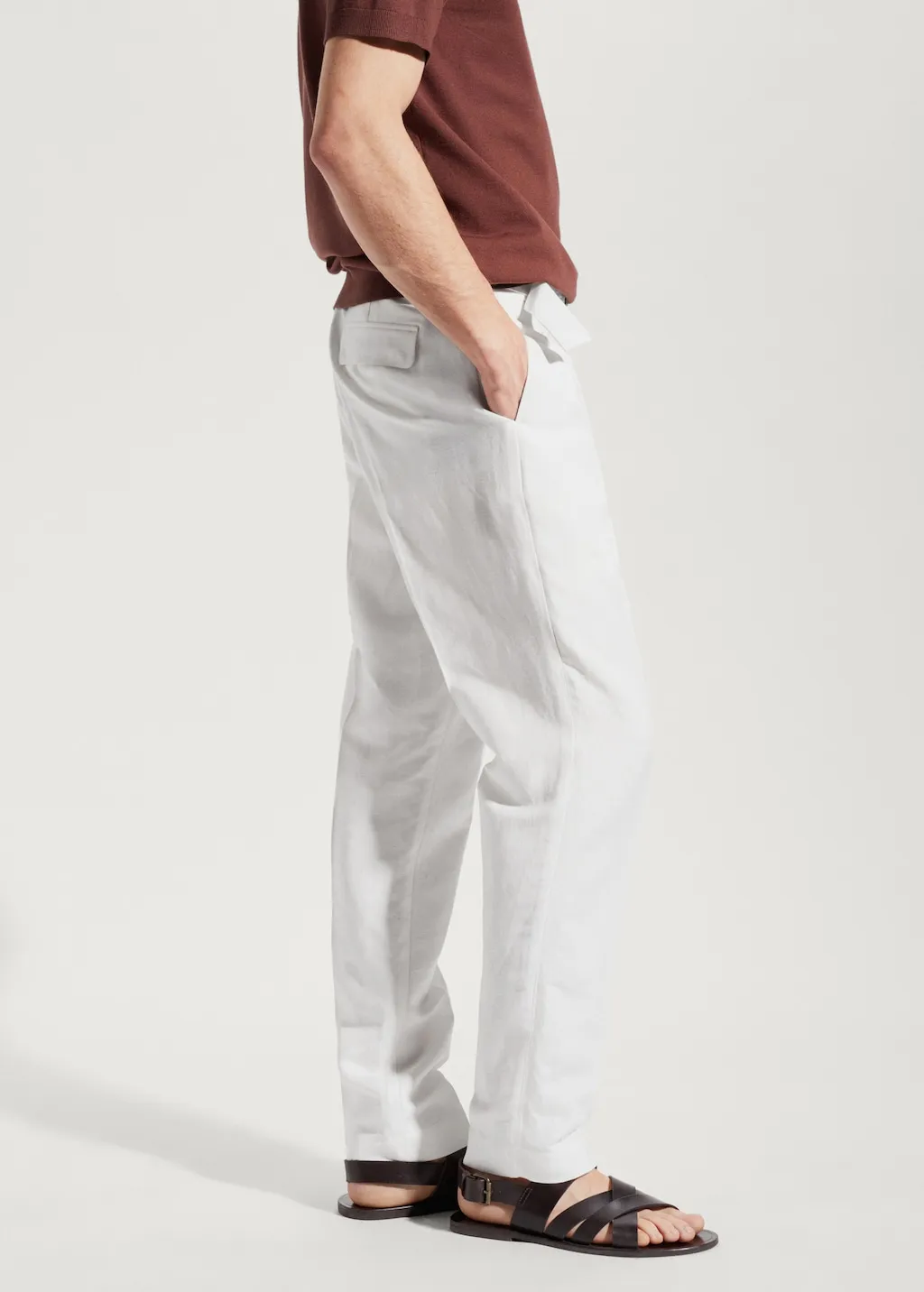 Pantaloni lino cintura