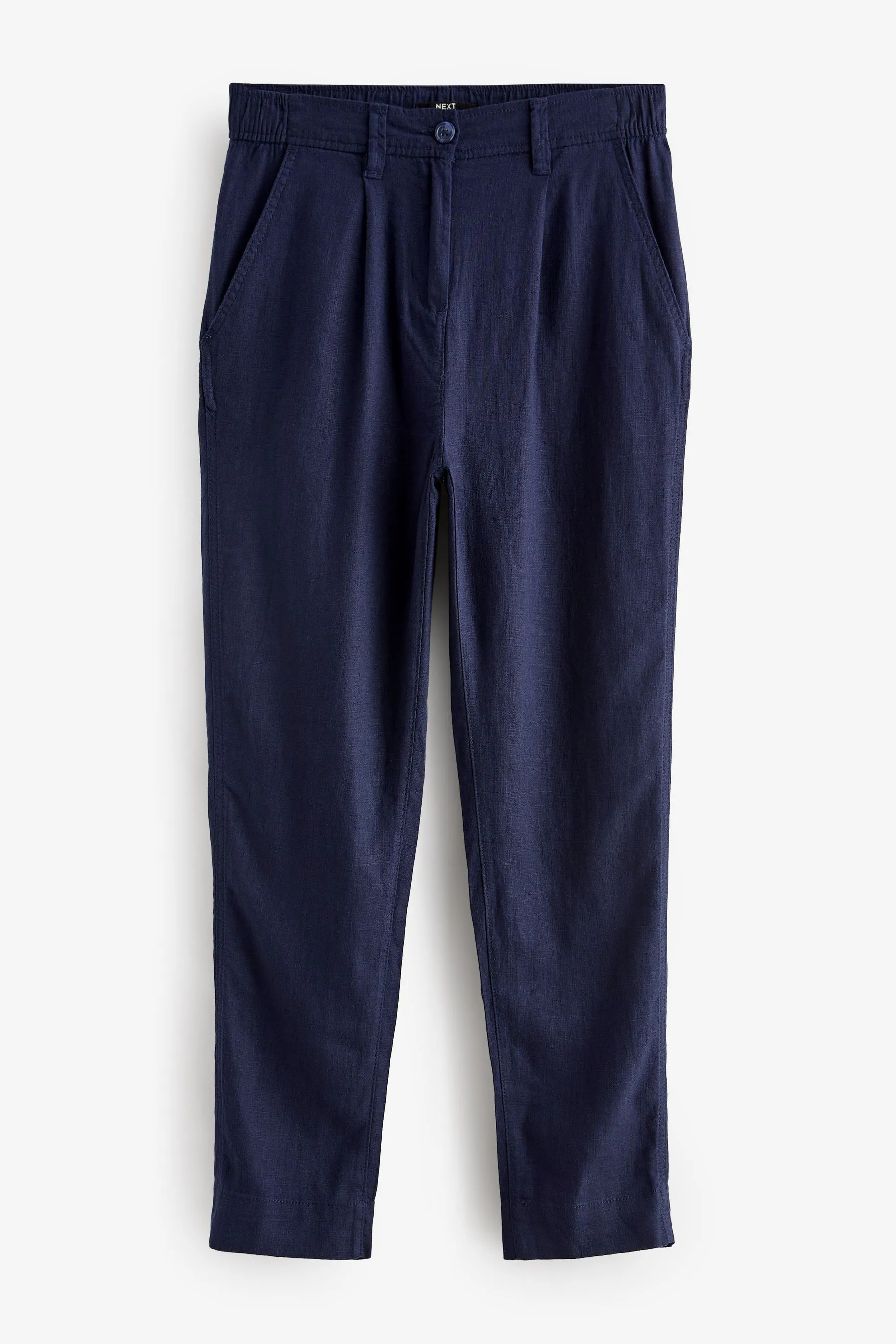 Pantaloni stretti in fondo in misto lino
