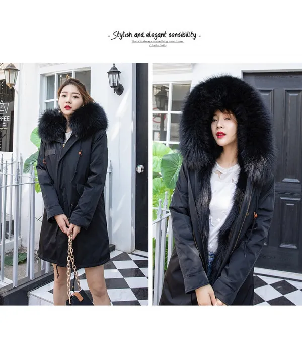 Parka black real