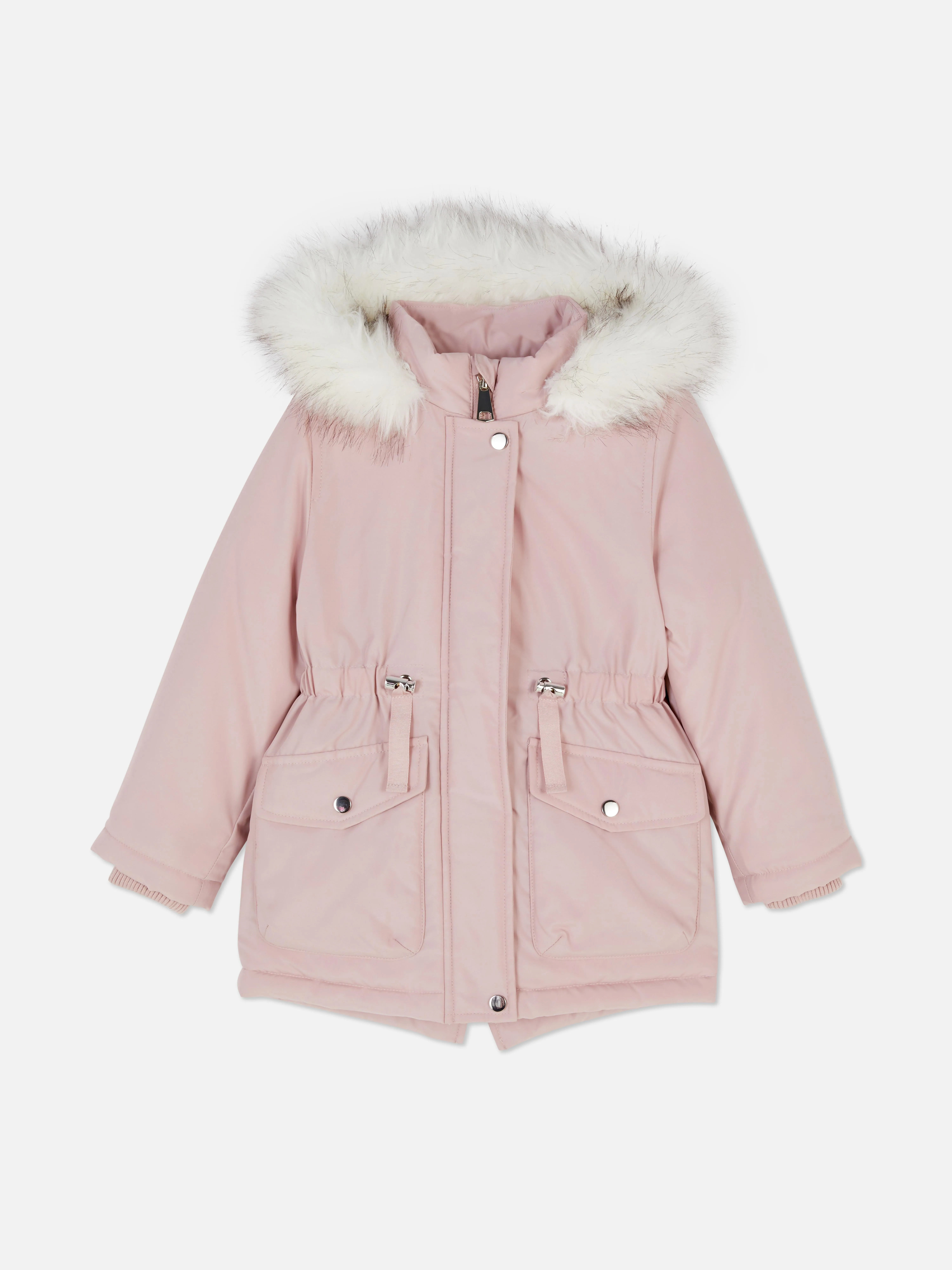 Parka con cappuccio in pelliccia sintetica