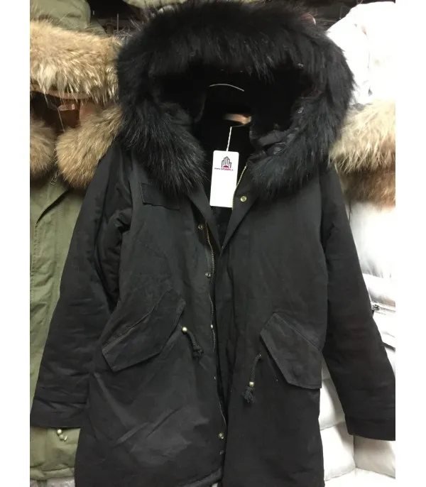 Parka corto nero interno nero