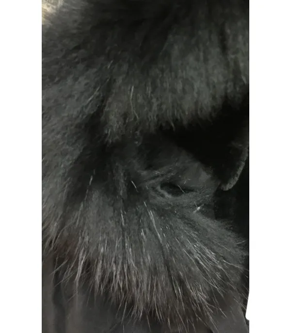 Parka corto nero interno nero
