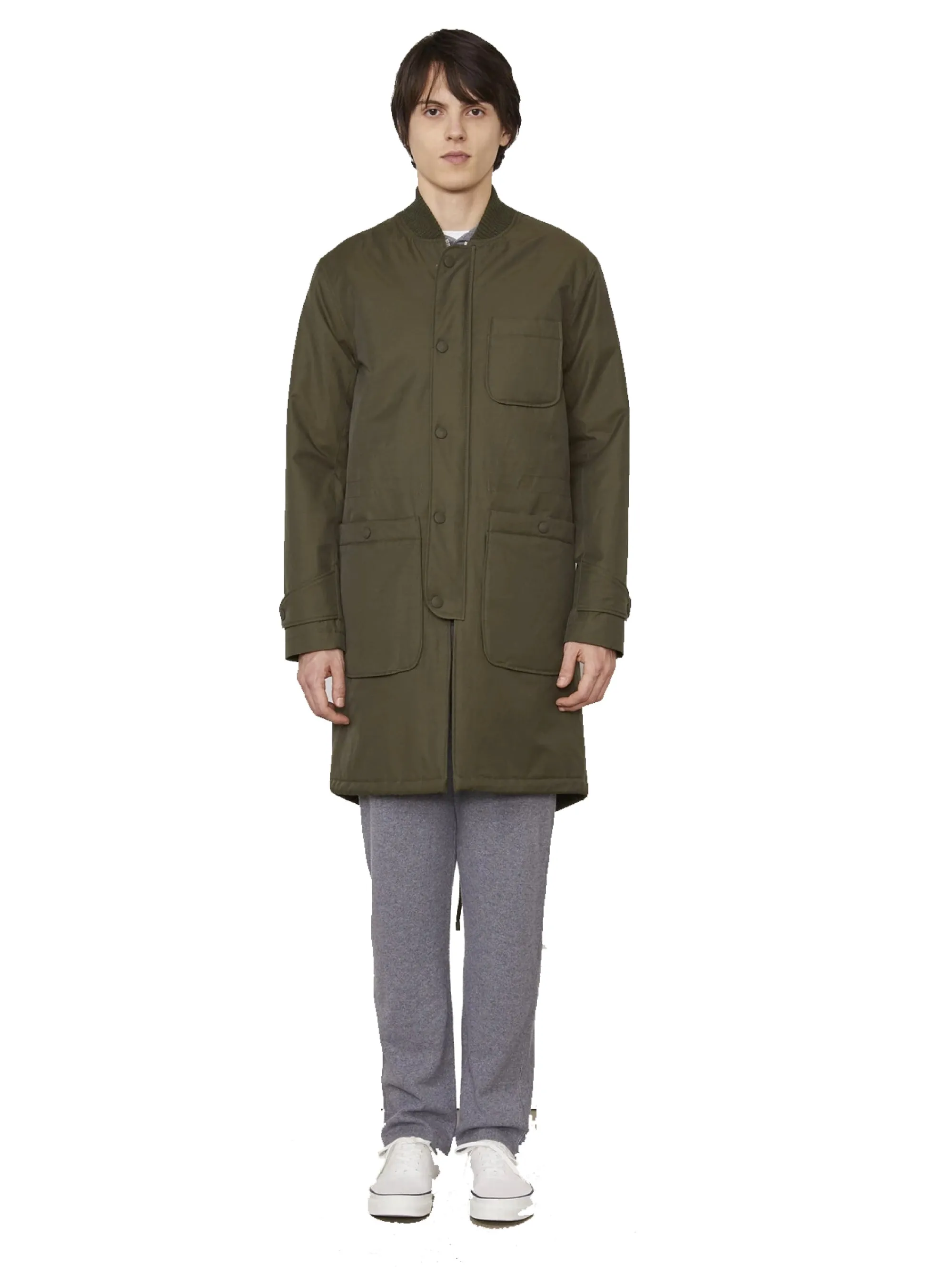 Parka in Cotone Idrorepellente Verde