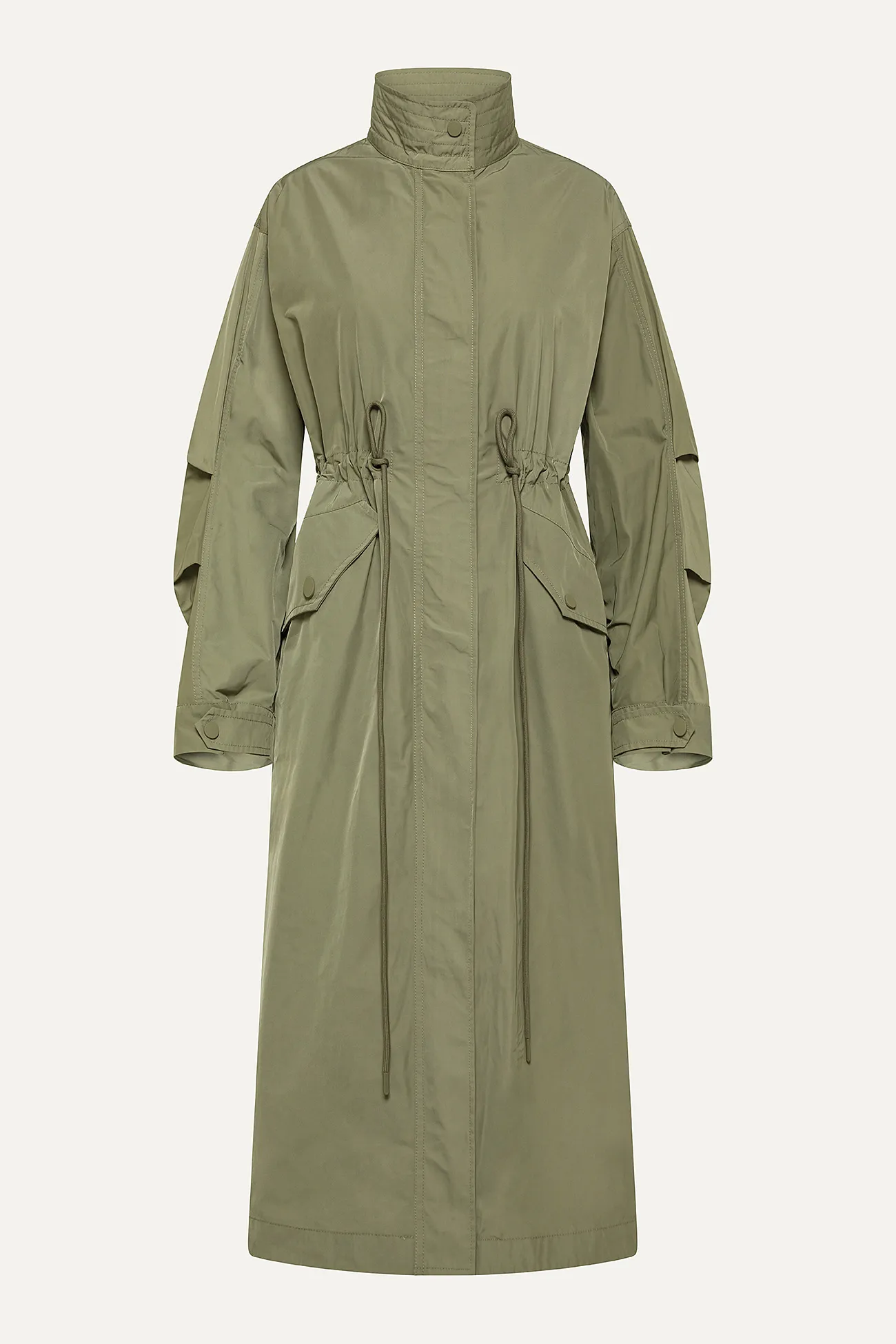 PARKA LUNGO OVER IN NYLON MEMORY 9211 - VERDE MIMETICO