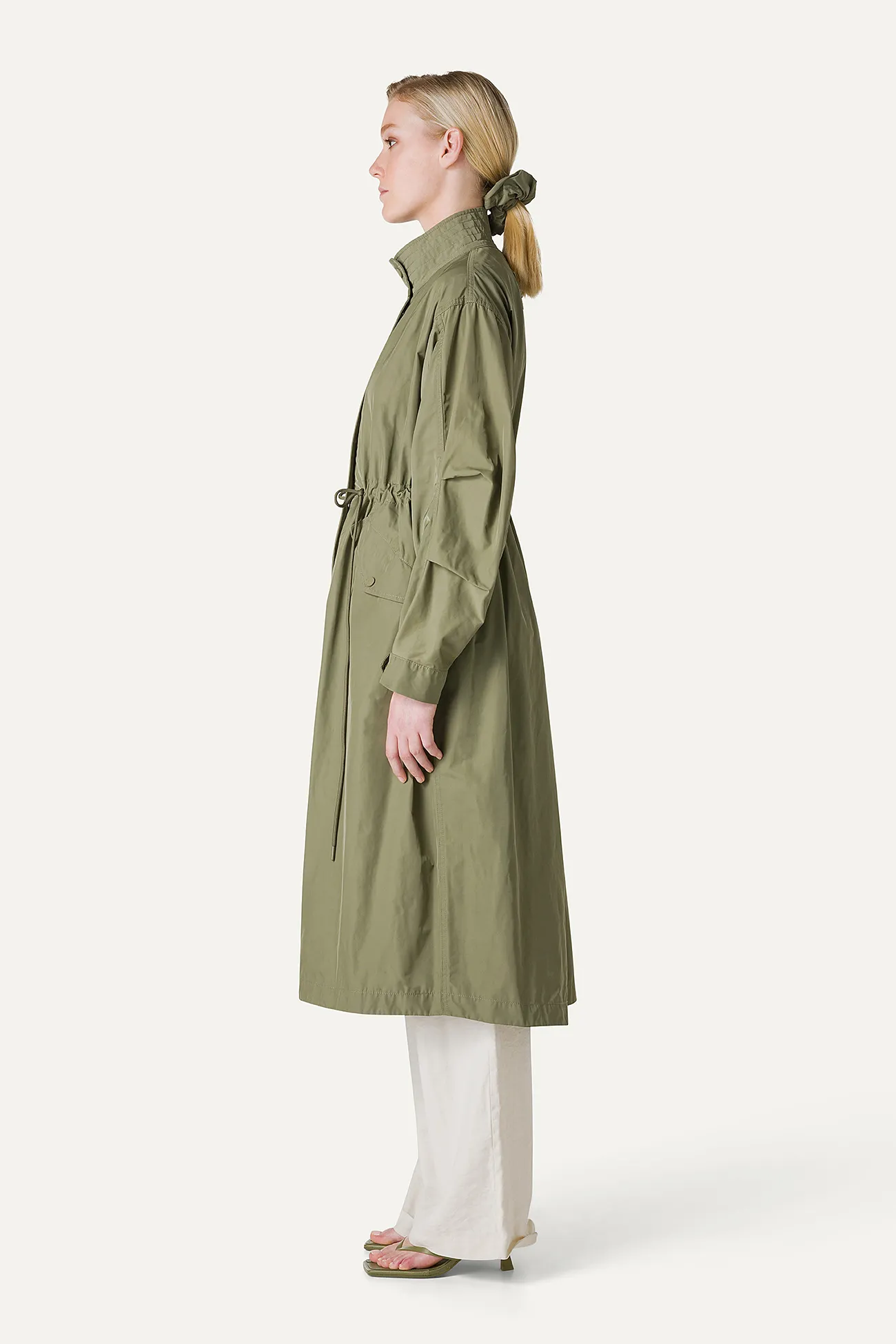 PARKA LUNGO OVER IN NYLON MEMORY 9211 - VERDE MIMETICO