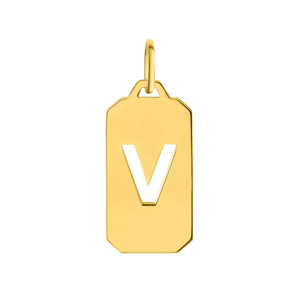 Pendente Lettera V L'homme Or Oro Giallo 375/1000 1429407