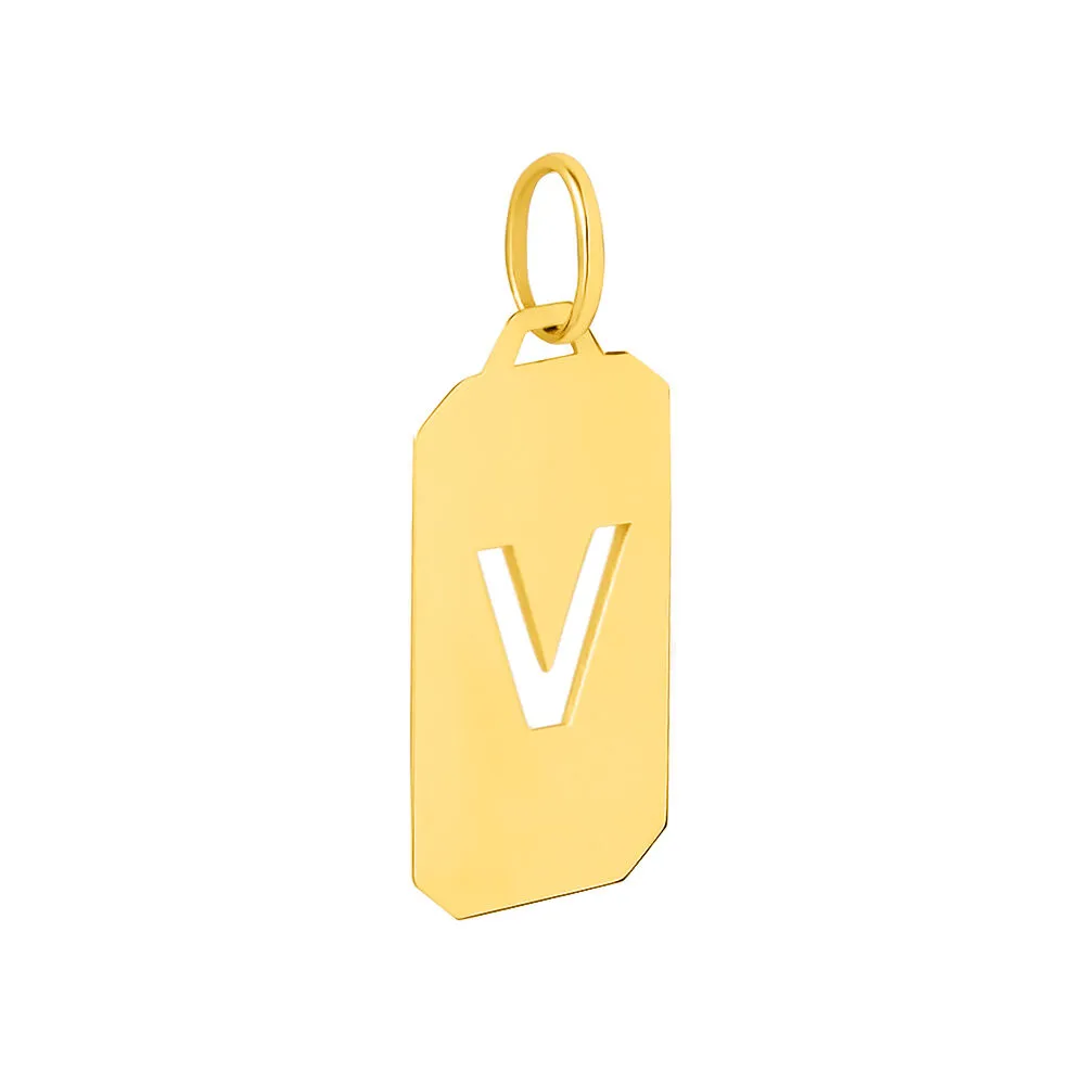 Pendente Lettera V L'homme Or Oro Giallo 375/1000 1429407