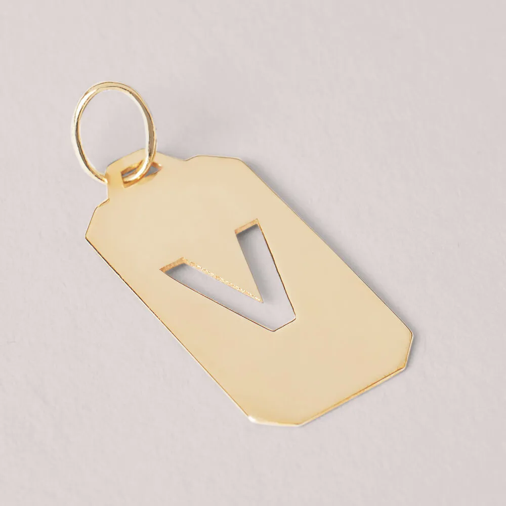 Pendente Lettera V L'homme Or Oro Giallo 375/1000 1429407