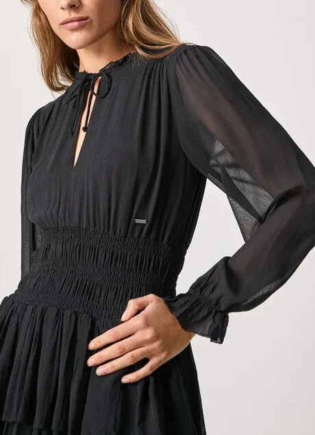 Pepe Jeans Abito Mini Romantico Lucy PL953018 999 black
