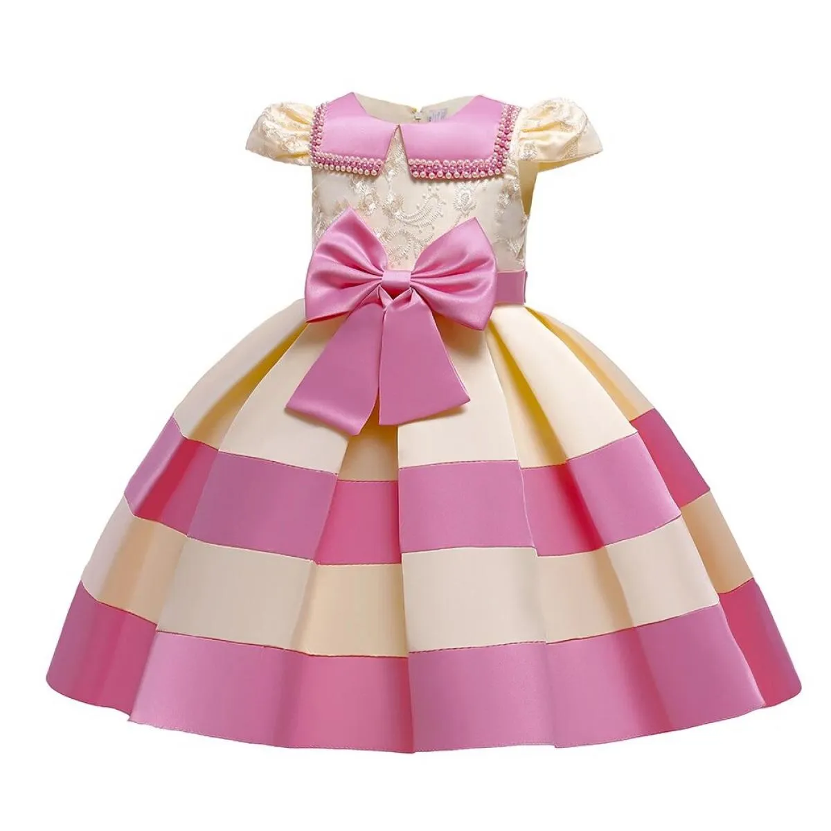 Perline da principessa per ragazze Bowknot Abiti per bambini per ragazze Costume Natale Flower Girls Matrimonio Abito da princip