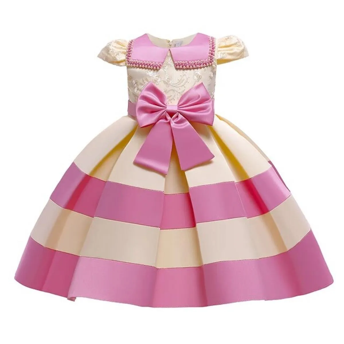 Perline da principessa per ragazze Bowknot Abiti per bambini per ragazze Costume Natale Flower Girls Matrimonio Abito da princip