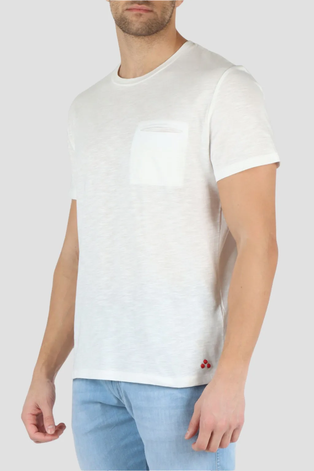PEUTEREY T-SHIRT IN COTONE FIAMMATO MANDERLY FIM1 BIANCO