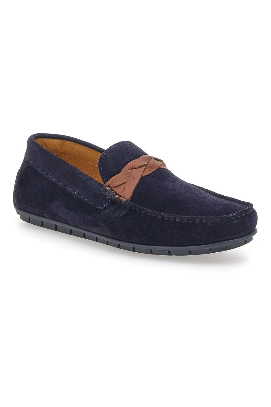   PITTARELLO Mocassino Blu con Treccia Pittarello 7307